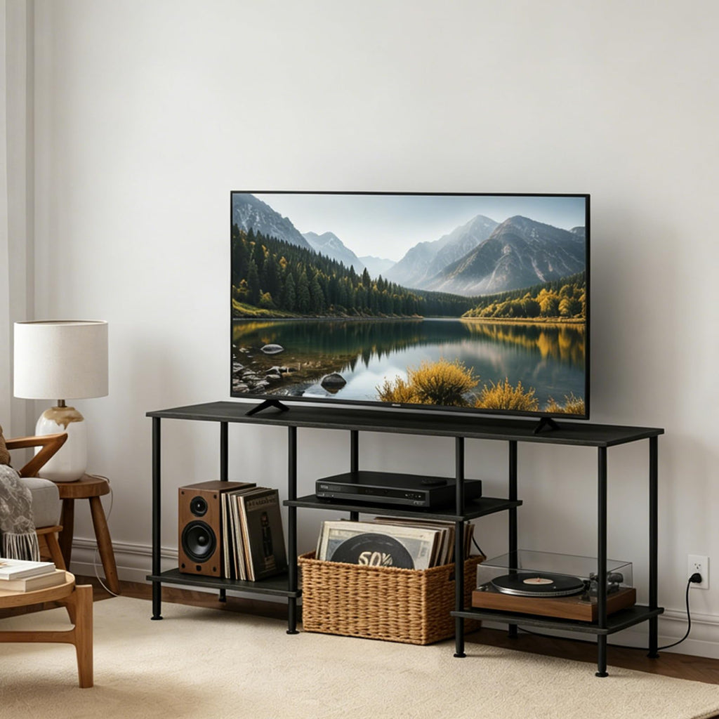 50 Inch Dark Grey TV Stand with Power Outlet C53608