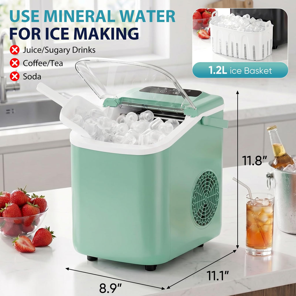 Countertop Ice Maker with Basket and Scoop, 26lbs Daily S816793