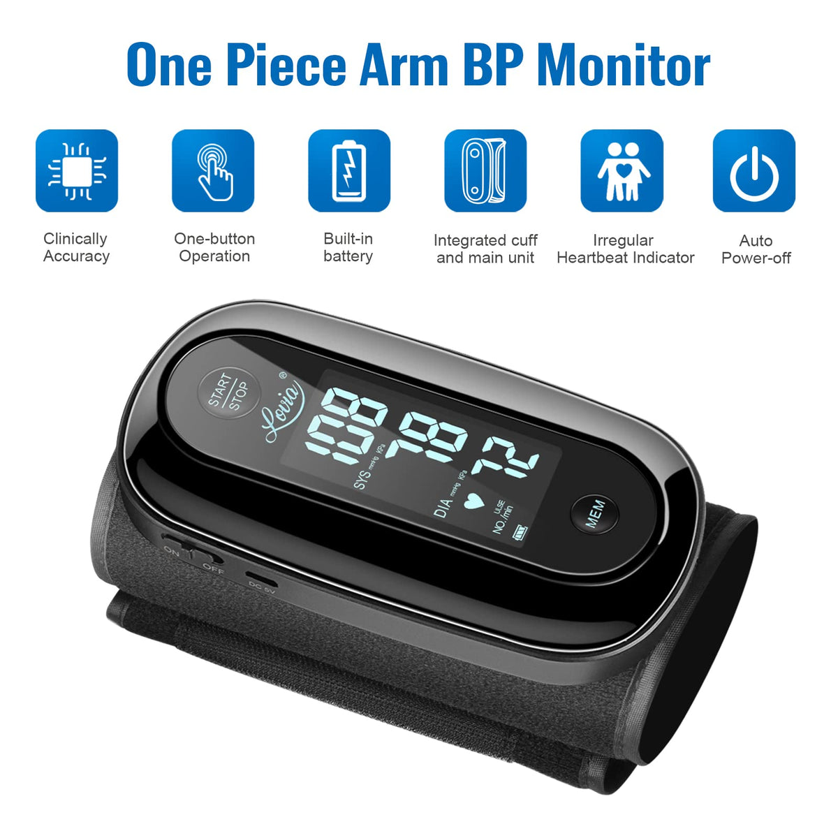 Upper Arm Blood Pressure Monitor with 9-14 Inch Cuff F579