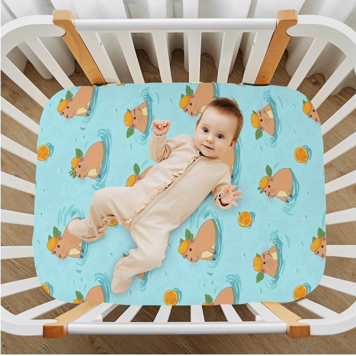 Soft Breathable Microfiber Crib Sheet, Fits Standard Size 28in x 52in A24375
