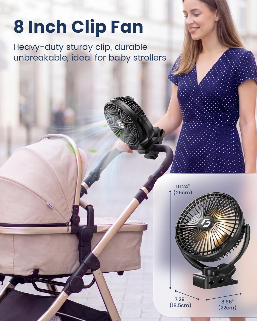 8" Clip On Fan with Lights E962
