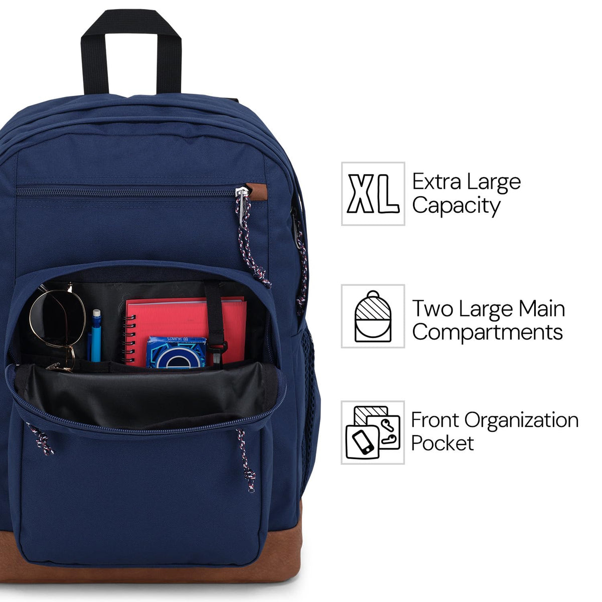 Black 15-inch Laptop Backpack with 2 Compartments V4903