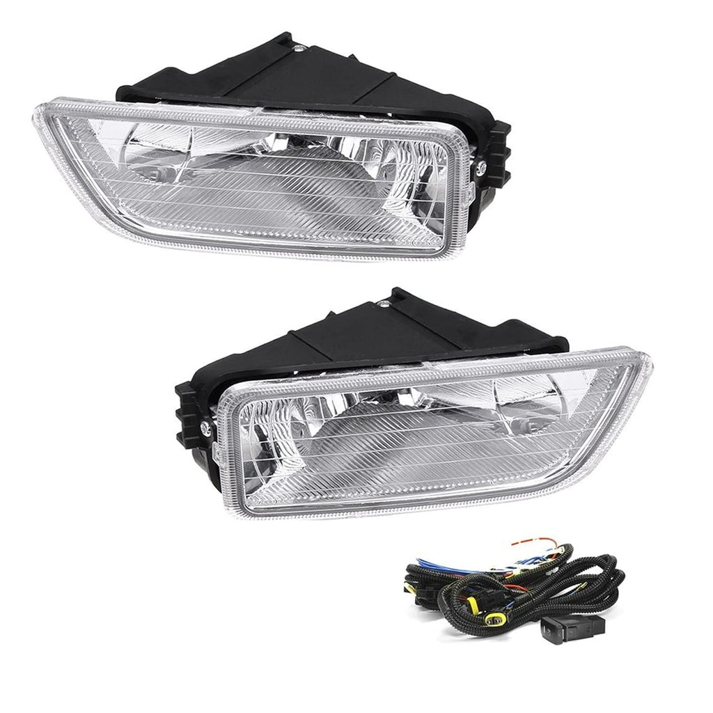 Driving Fog Lights Lamps Replacement with H11 12V 55W Halogen Bulbs & Wiring Harness Kit (Clear Lens) X261
