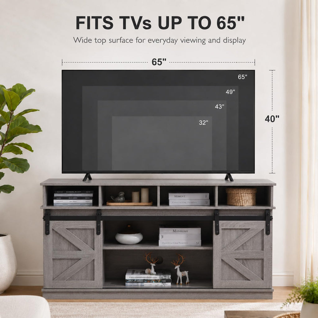 Grey TV Stand with Storage for 65 Inch TV P24258