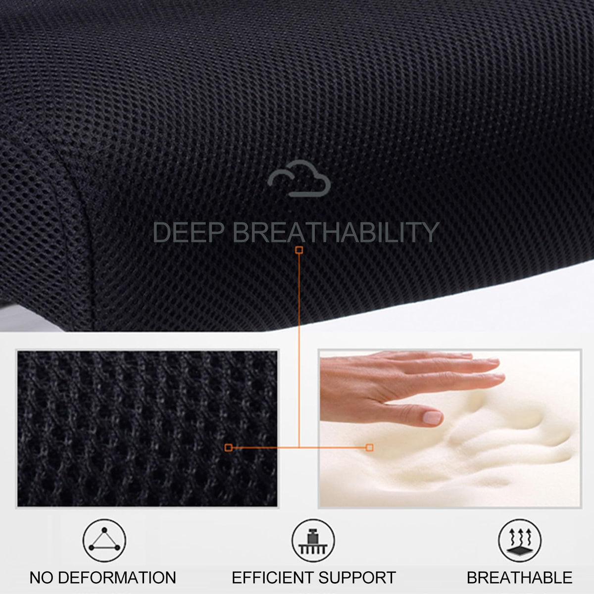 Orange Mesh Ergonomic Desk Chair with Lumbar Support H672