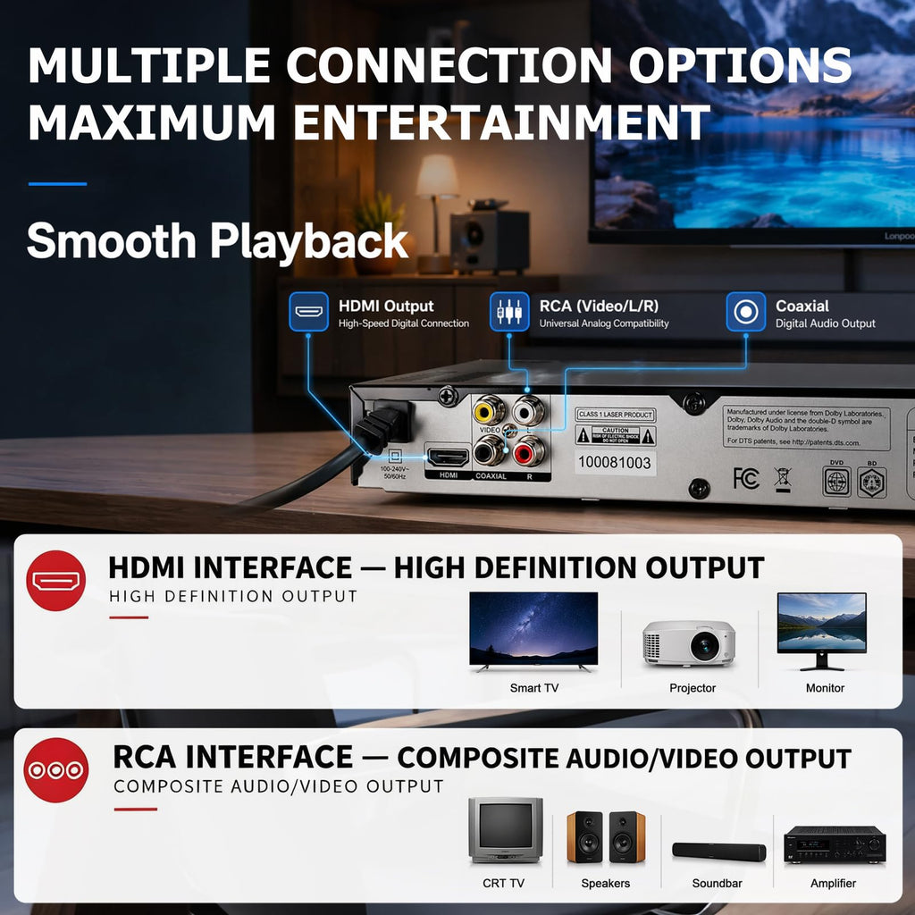 Blu-Ray Disc Player 1080P HDMI J296813