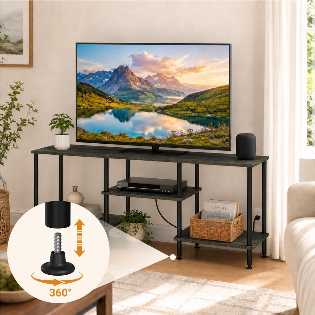 50 Inch Dark Grey TV Stand with Power Outlet C53608