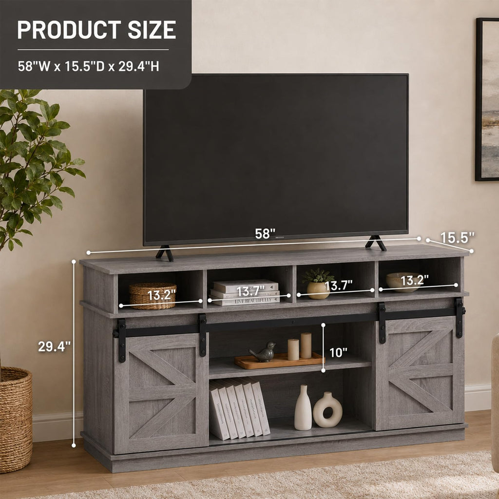Grey TV Stand with Storage for 65 Inch TV P24258
