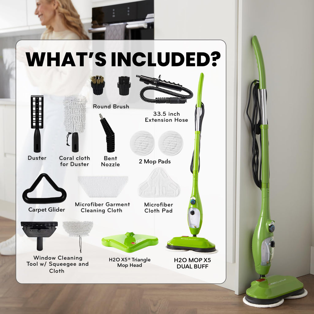 8 in 1 Handheld Steam Mop with 2 Washable Scrub Pads P459377