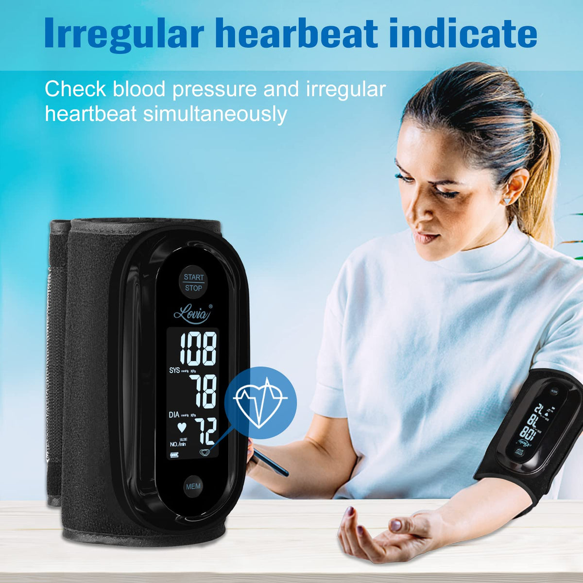 Upper Arm Blood Pressure Monitor with 9-14 Inch Cuff F579