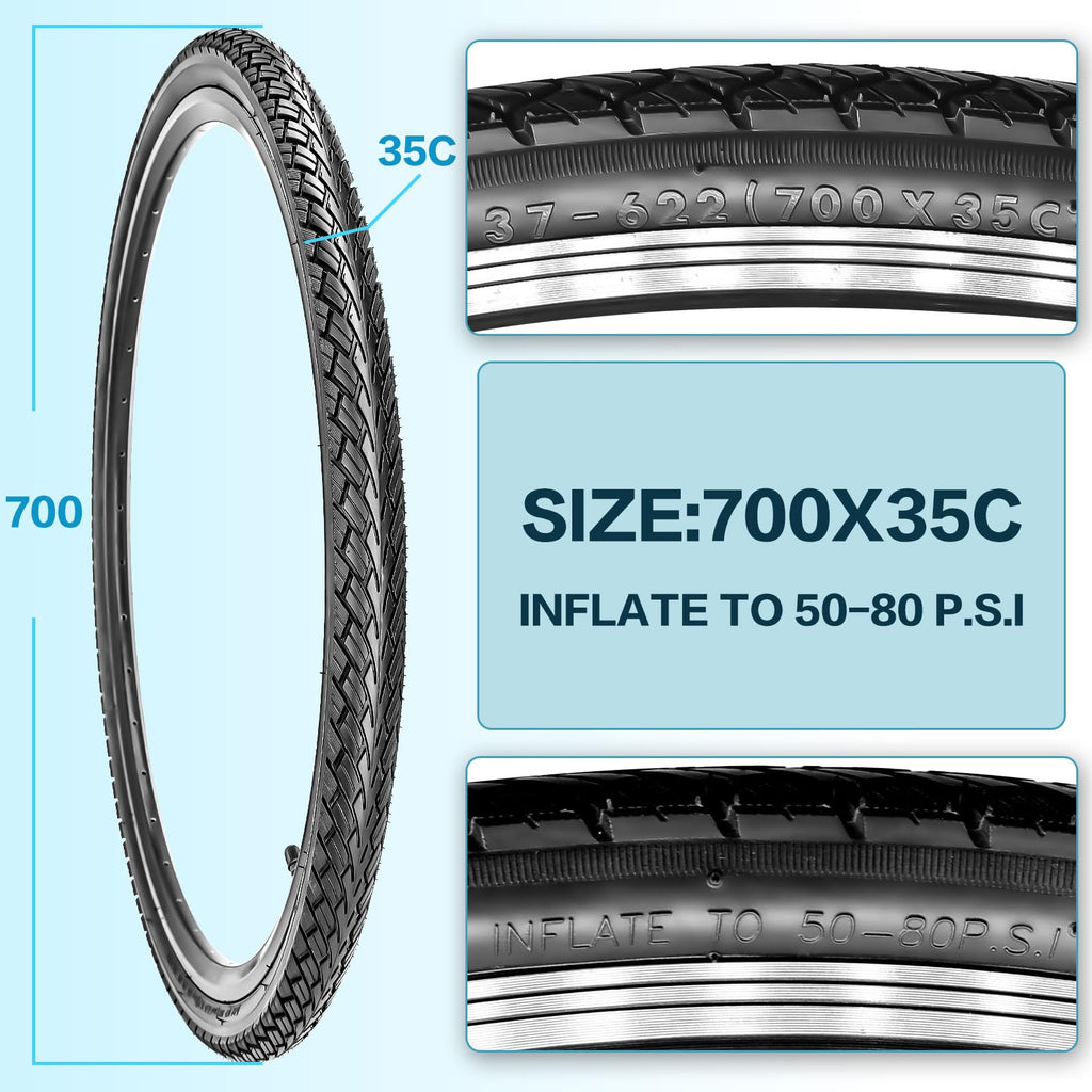 Foldable Road Bike Tires and Inner Tubes 2-Pack K95615