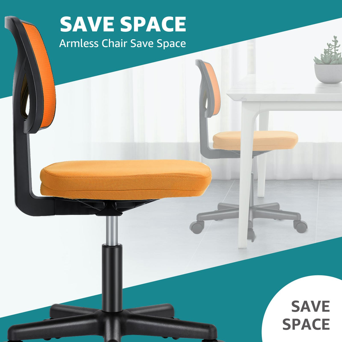 Armless Ergonomic Home Office Chair T537