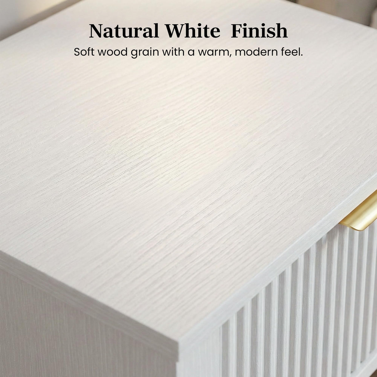 White Nightstand with Drawer and Open Shelf A8870