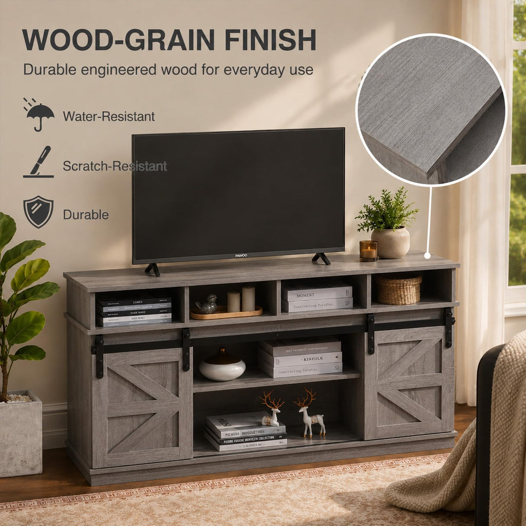 Grey TV Stand with Storage for 65 Inch TV P24258