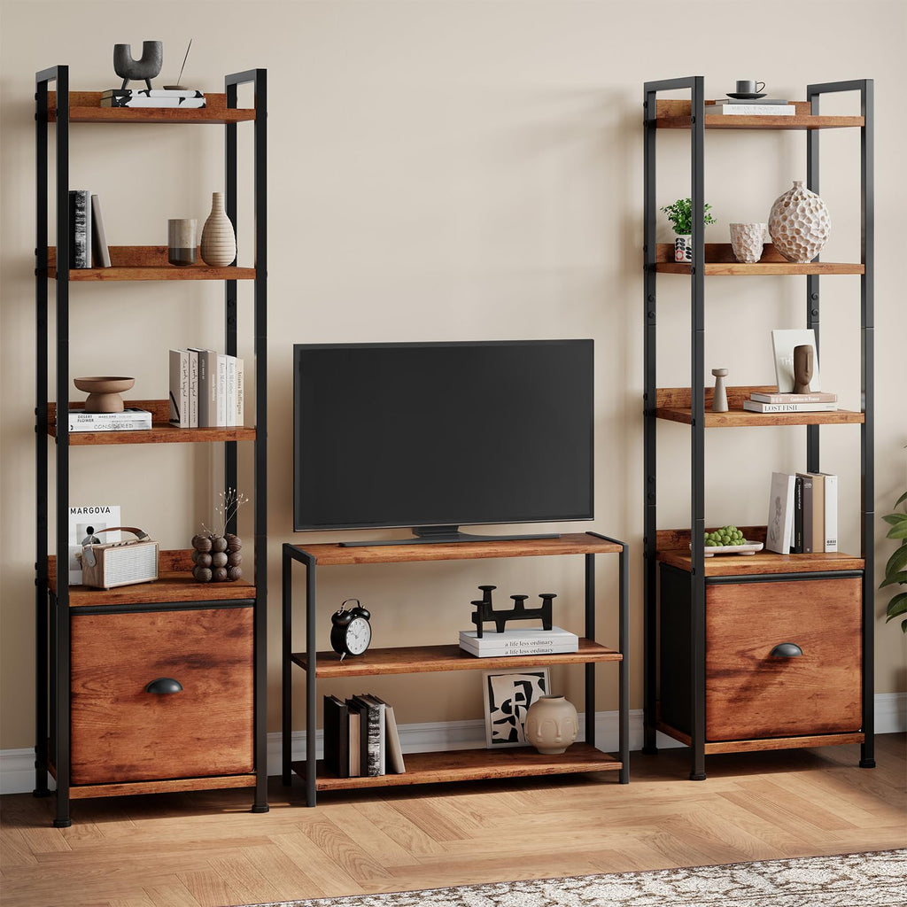 5 Tier Bookshelf with Fabric Drawer M388247