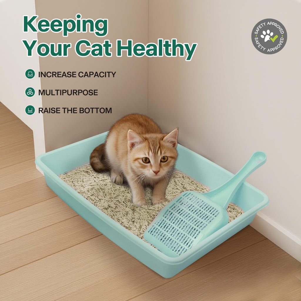 Small Cat Litter Box Starter Kit with Scoop, Bowls and Toys A432