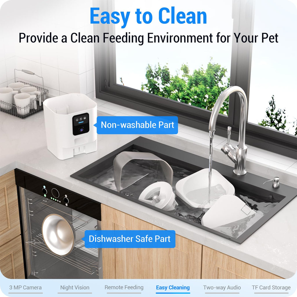 Automatic Cat Feeder with 2K Camera 5G WiFi 7L W4559
