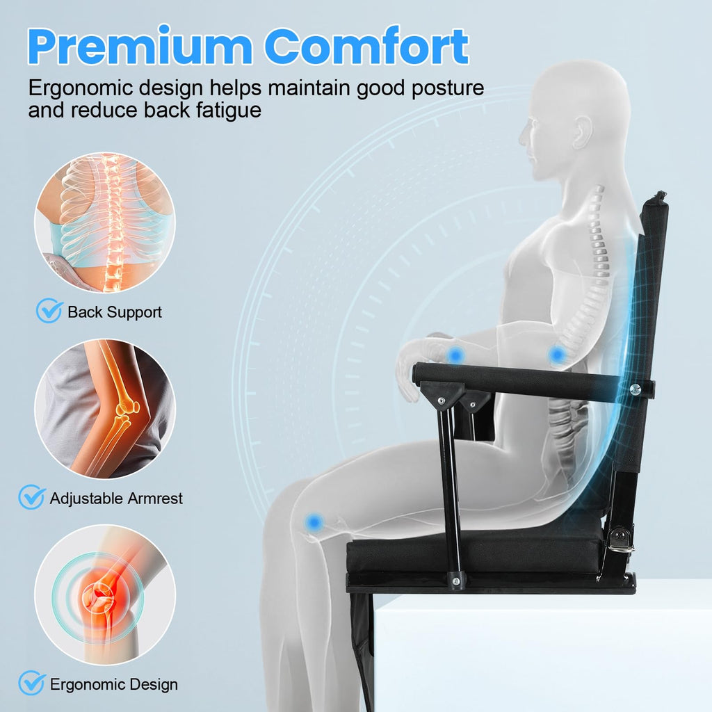 2 Pcs Folding Stadium Seat with Back Support and Cushion J500