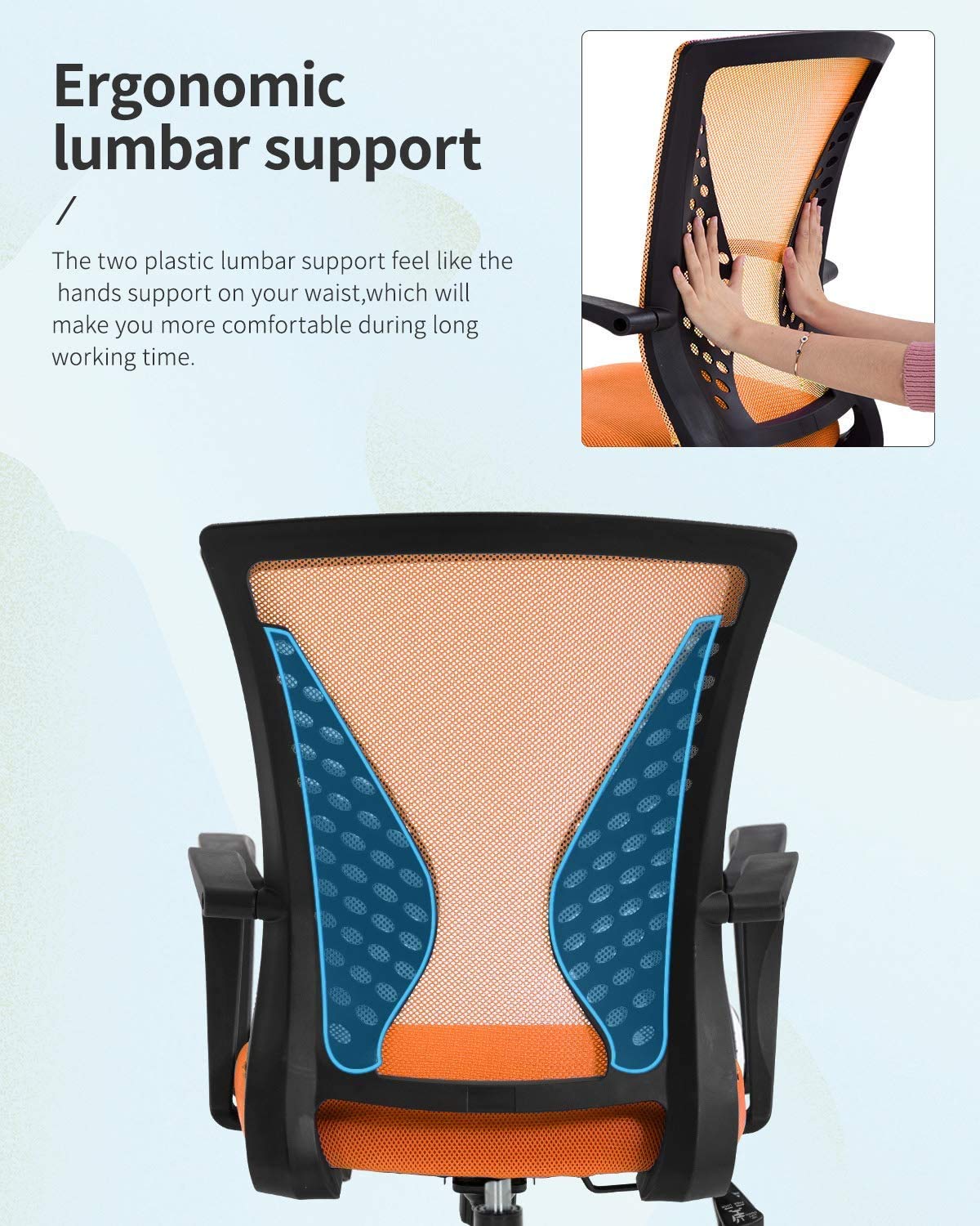Orange Mesh Office Chair N1164