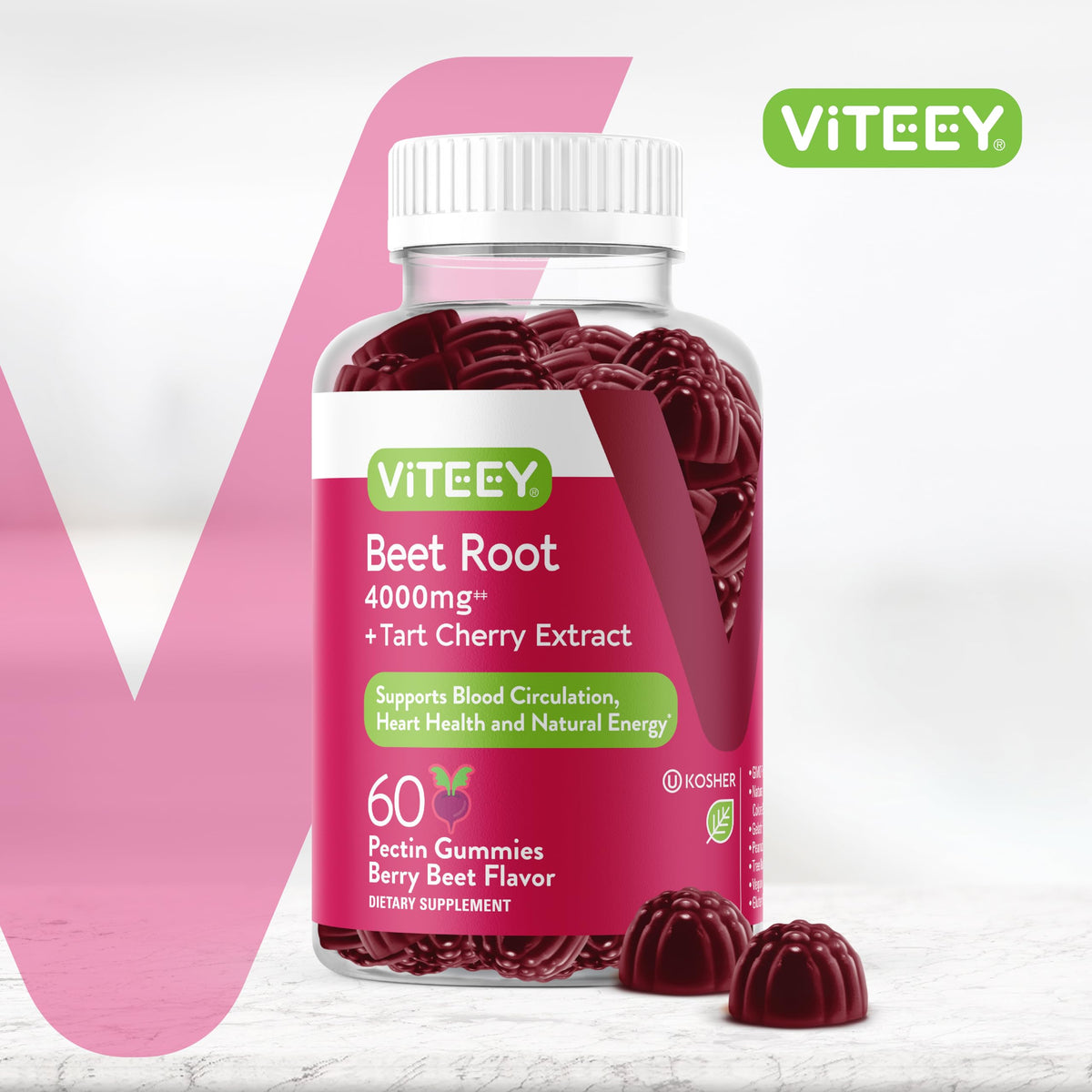 Beet Root Gummies 4000mg & Tart Cherry K262579