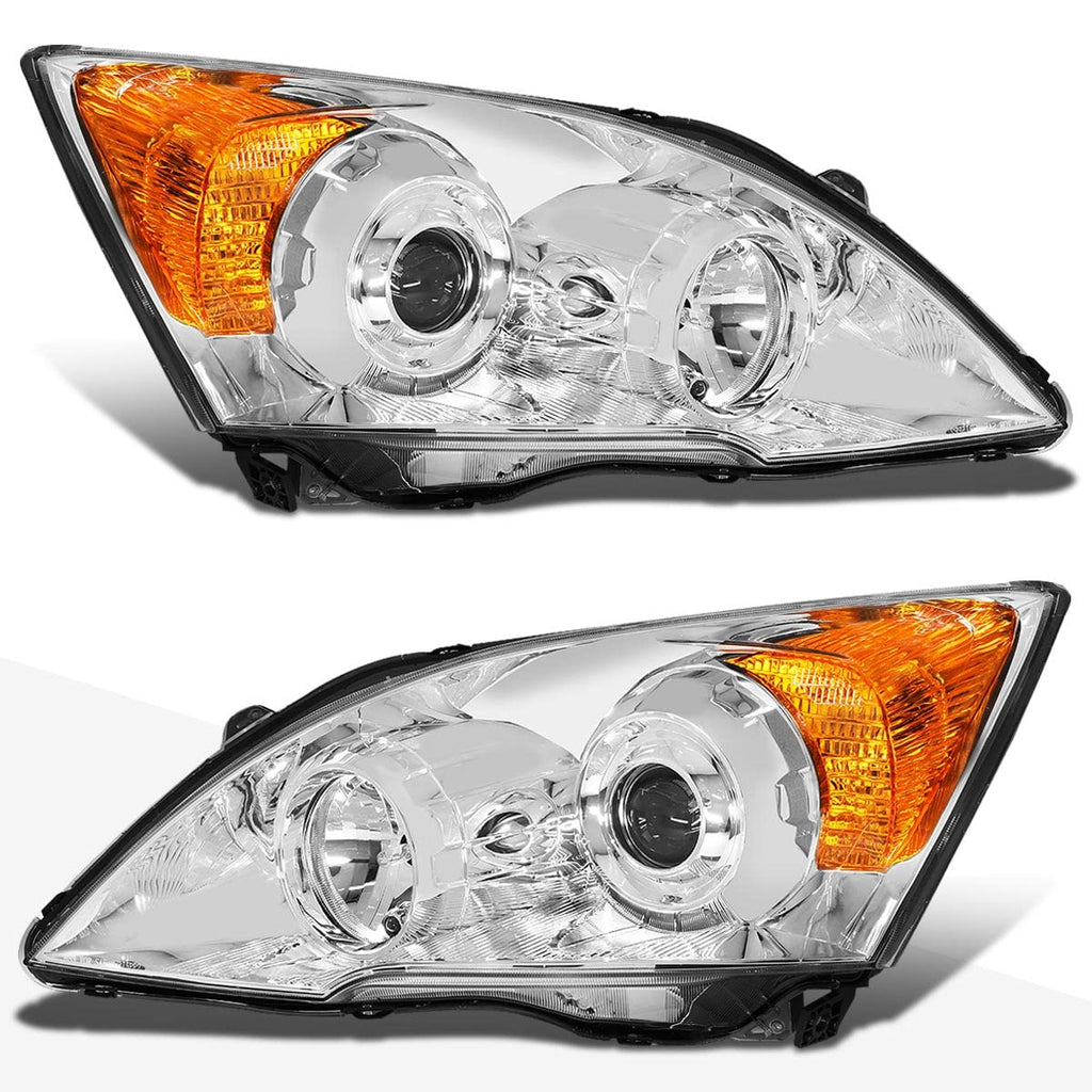 Projector Headlights Assembly with Chrome Housing Amber Corner M7135