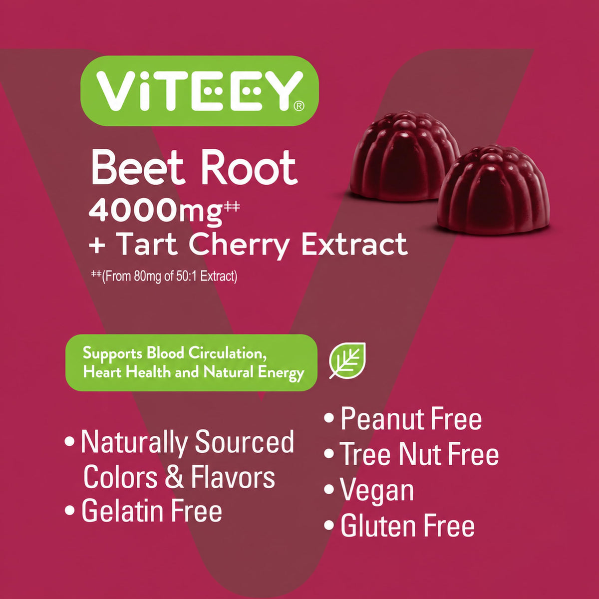Beet Root Gummies 4000mg & Tart Cherry K262579