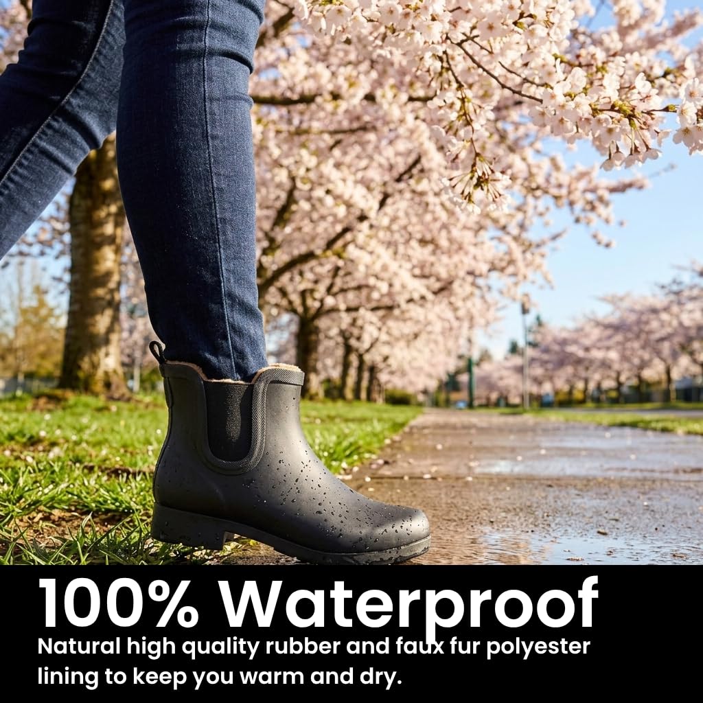 Waterproof Faux Fur Chelsea Rain Boot H335138