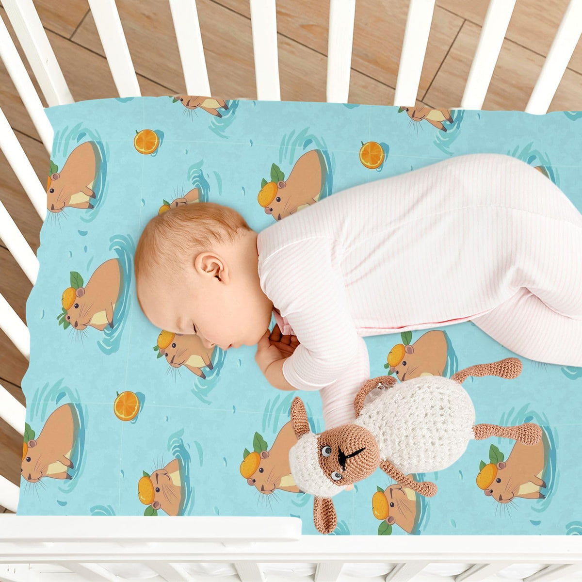 Soft Breathable Microfiber Crib Sheet, Fits Standard Size 28in x 52in A24375