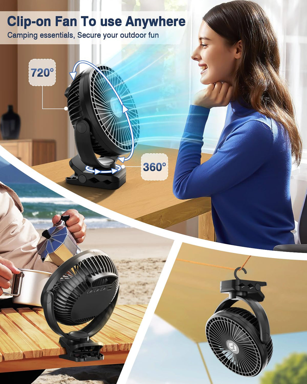 8" Clip On Fan with Lights E962