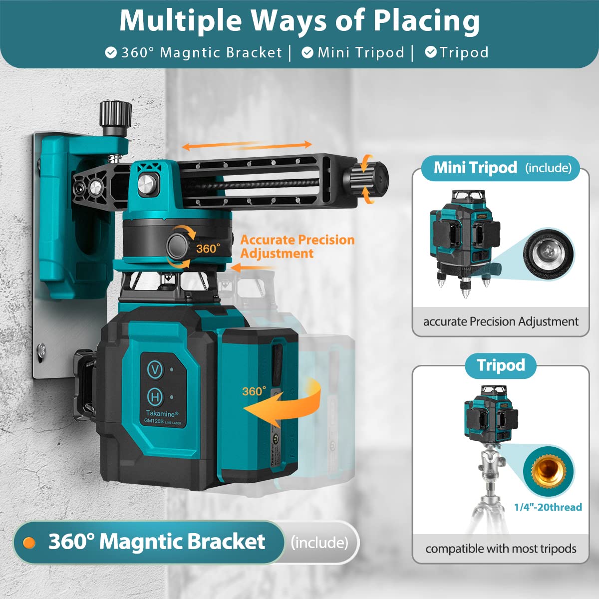 Green 3x360° 12 Lines Self Leveling Laser Level G3593