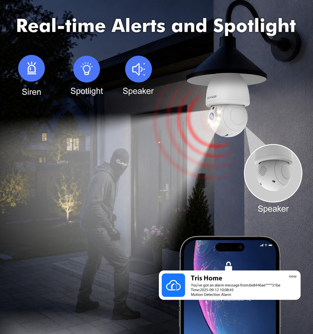 2K Light Bulb Security Camera, 5G/2.4G WiFi, 2 Pack J421