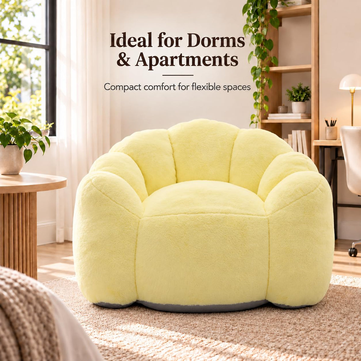 Yellow Memory Foam Bean Bag Chair L89072