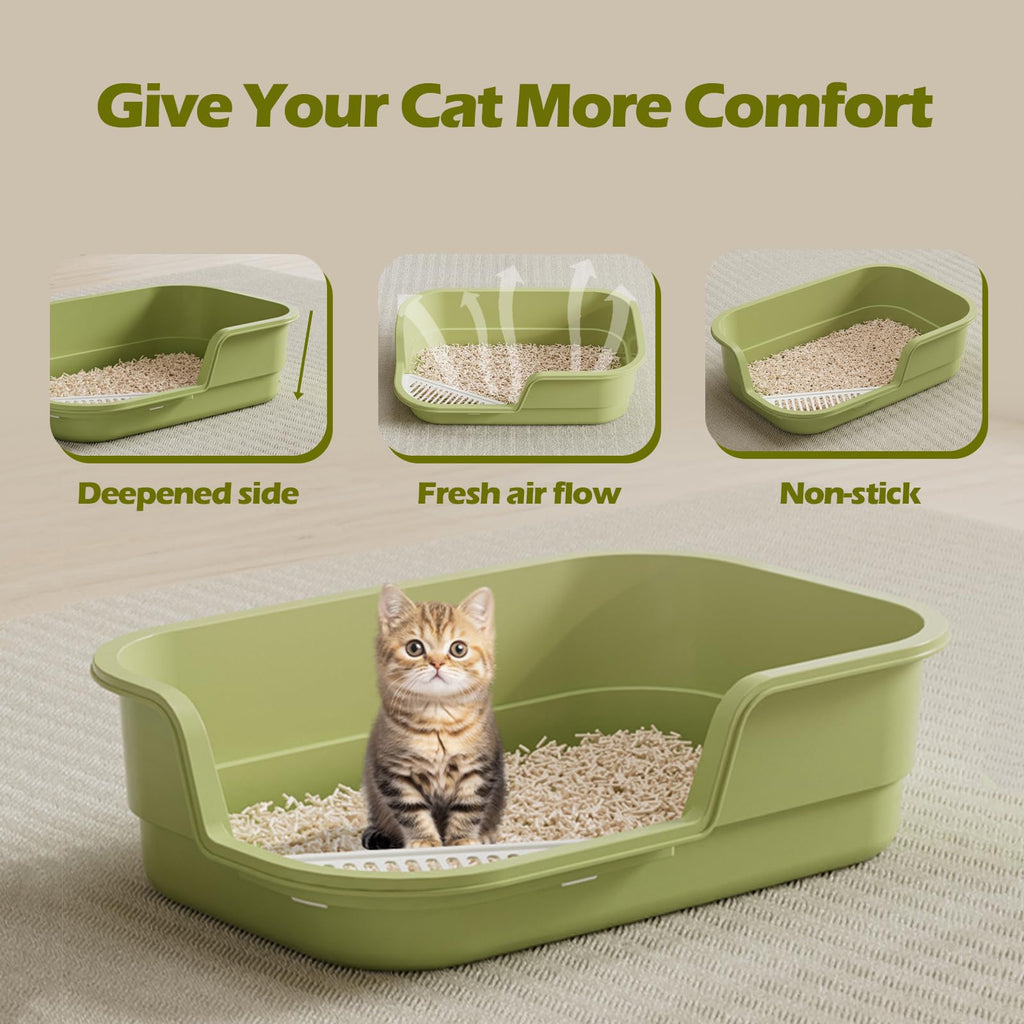 Extra Large High Sides Low Entry Cat Litter Box W47104