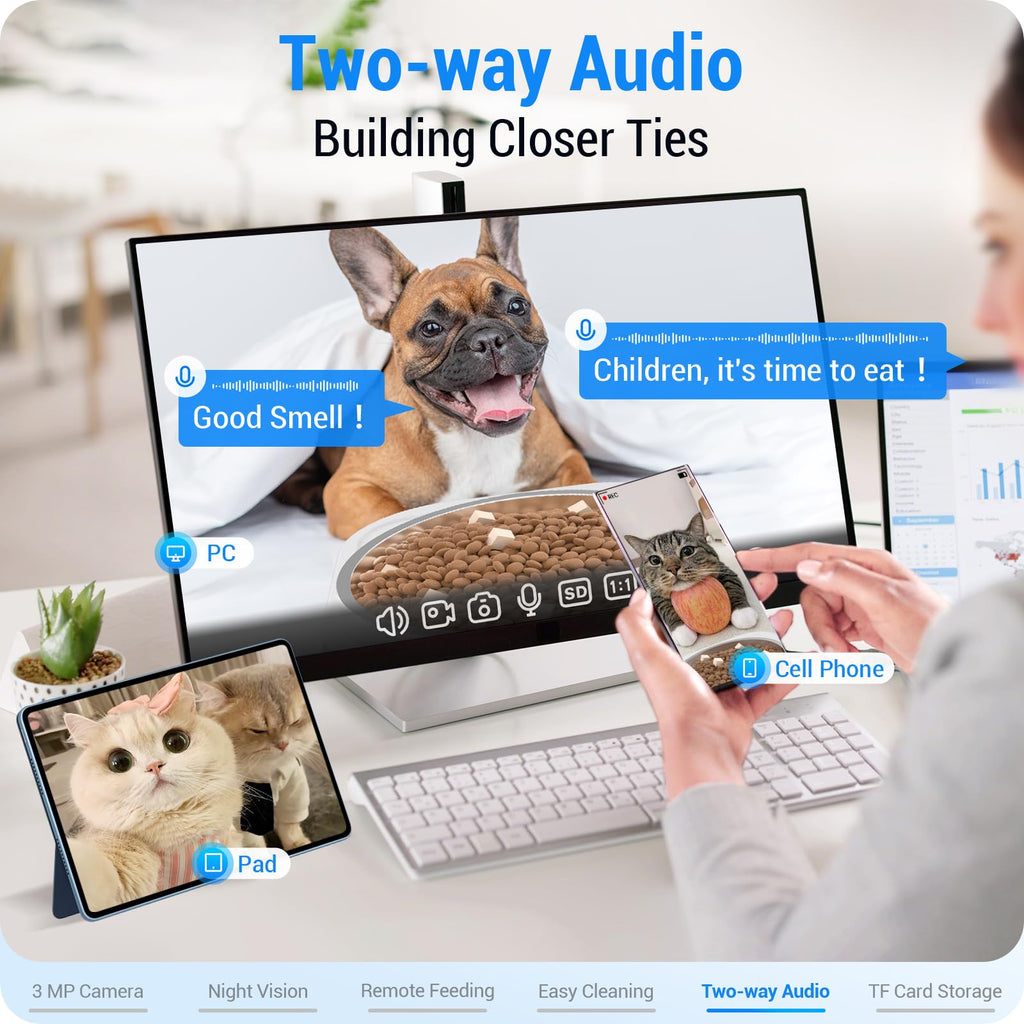 Automatic Cat Feeder with 2K Camera 5G WiFi 7L W4559