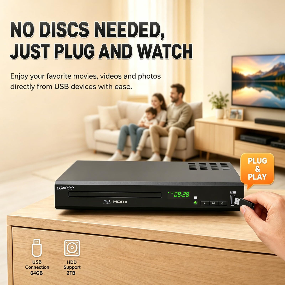 Blu-Ray Disc Player 1080P HDMI J296813