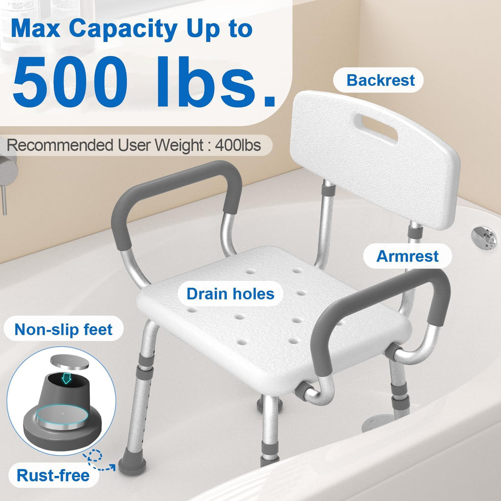 Shower Chair with Padded Armrests and Back R717793