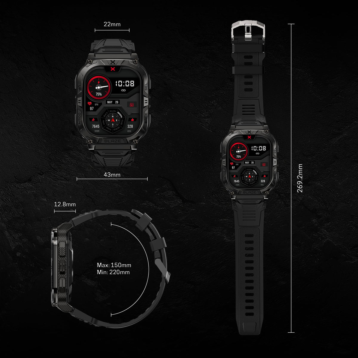 Rugged Smart Watch with GPS Q347084