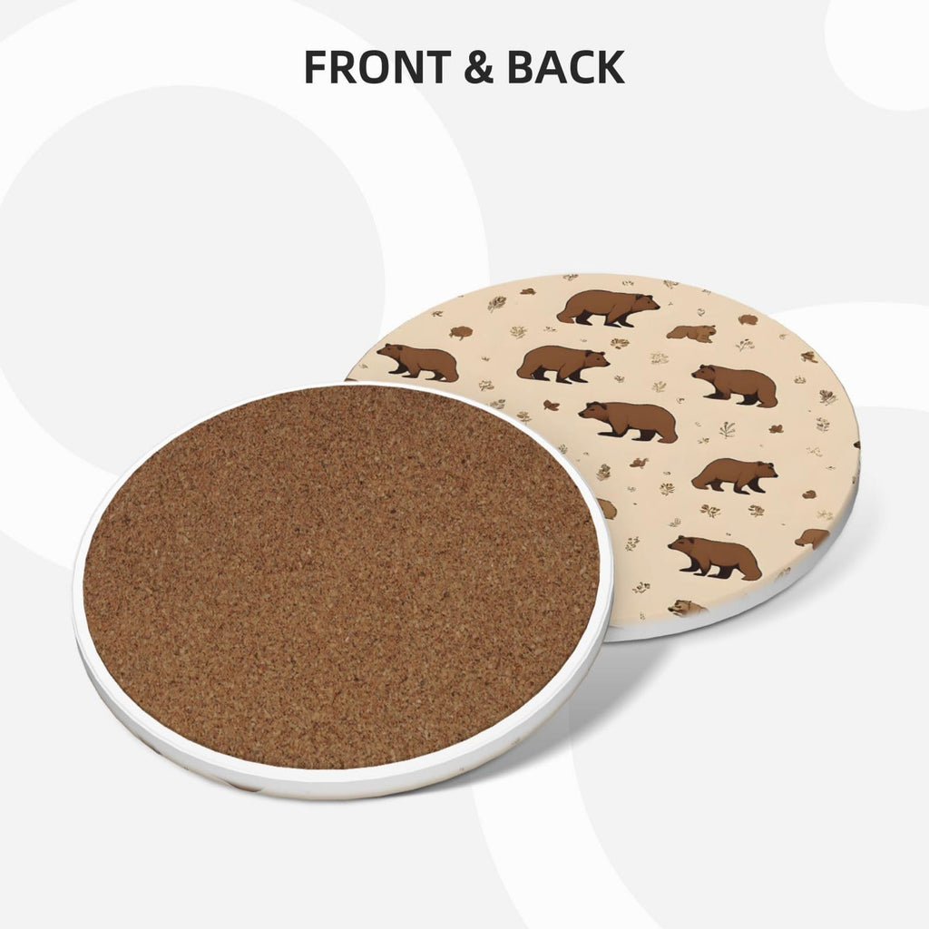 6-Piece Set of Absorbent Ceramic Coasters with Cork Backing U9160