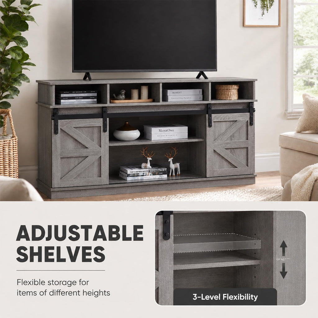 Grey TV Stand with Storage for 65 Inch TV P24258