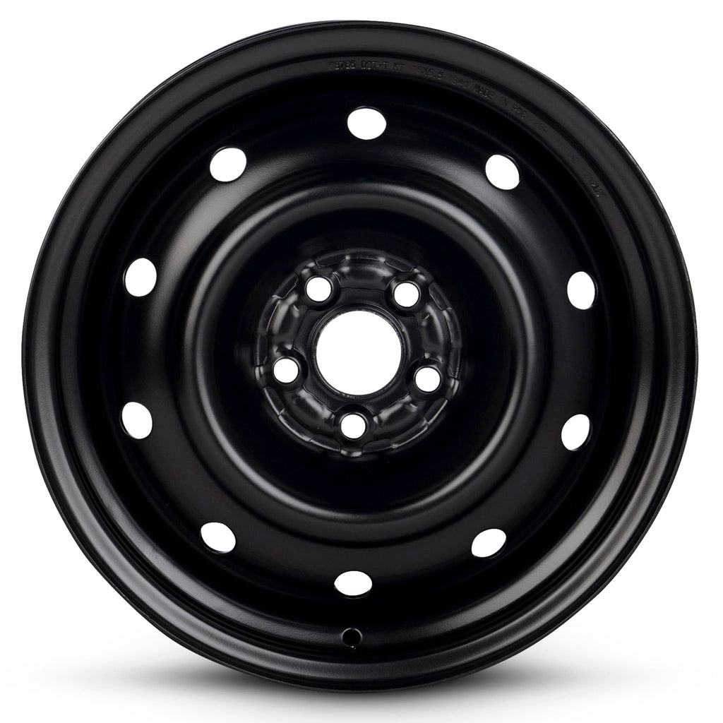 16x6.5 in Steel Wheel Rim 5 Lug 100mm 55mm Offset 56.1mm CB Powder-Coated Black U484