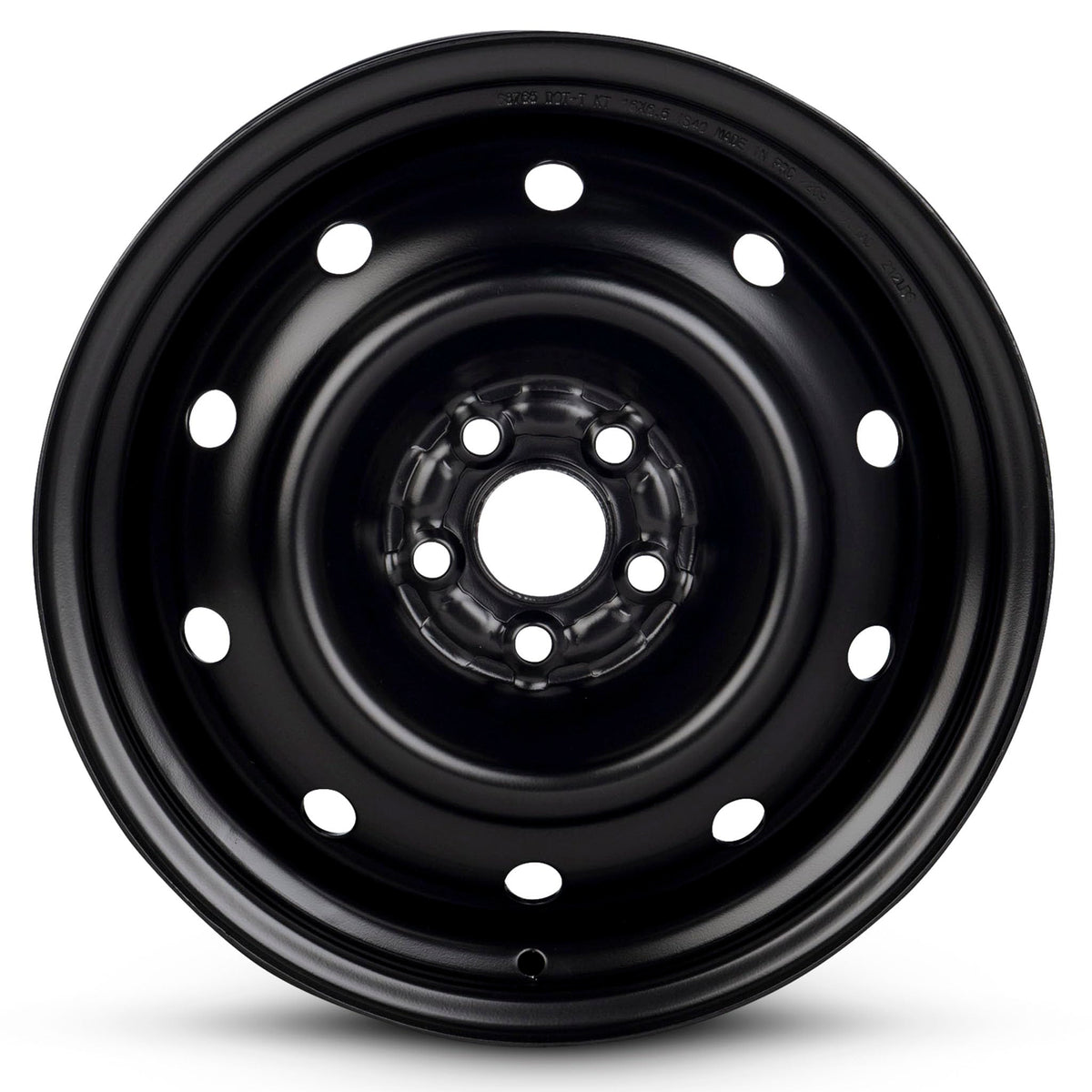 16x6.5 in Steel Wheel Rim 5 Lug 100mm 55mm Offset 56.1mm CB Powder-Coated Black U484