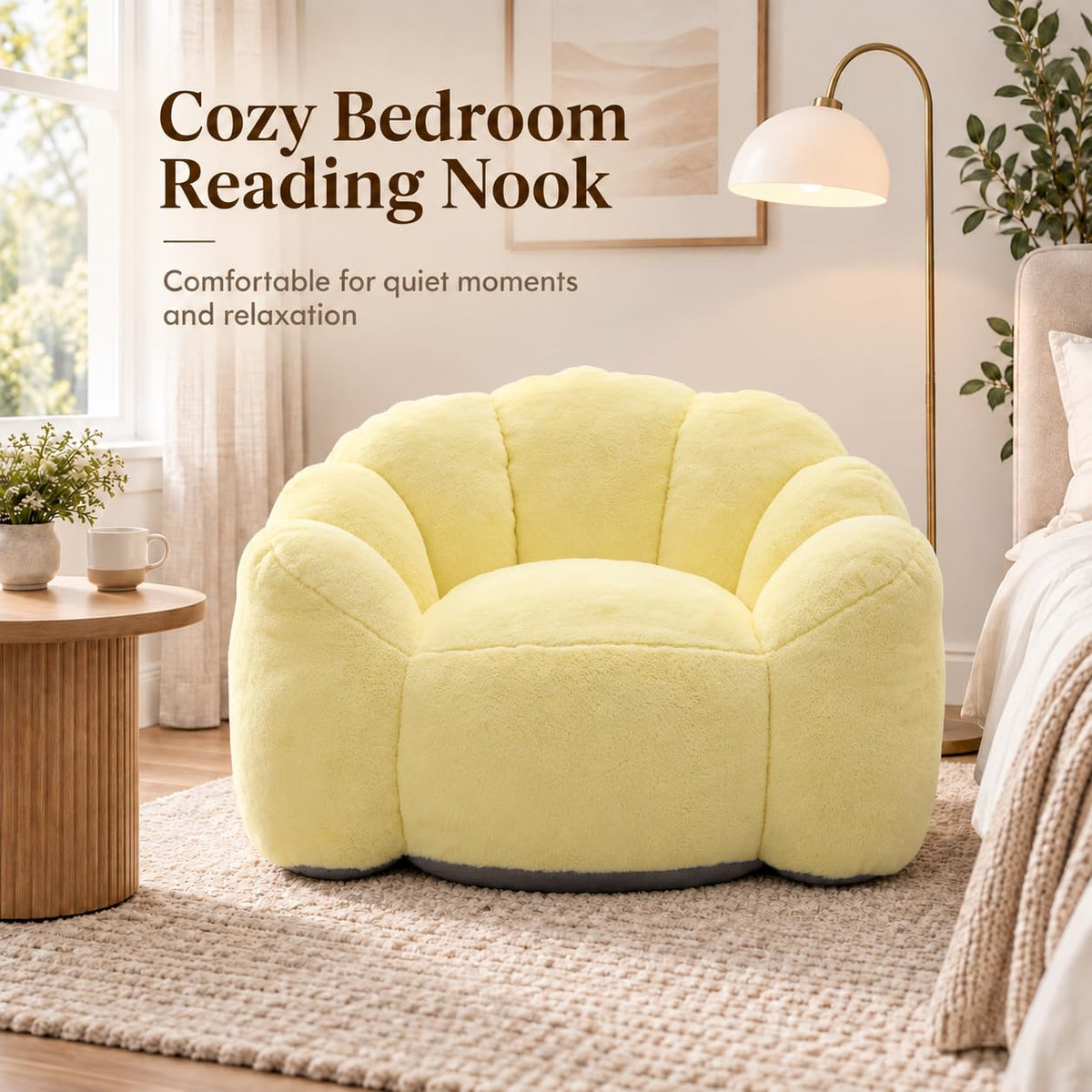 Yellow Memory Foam Bean Bag Chair L89072