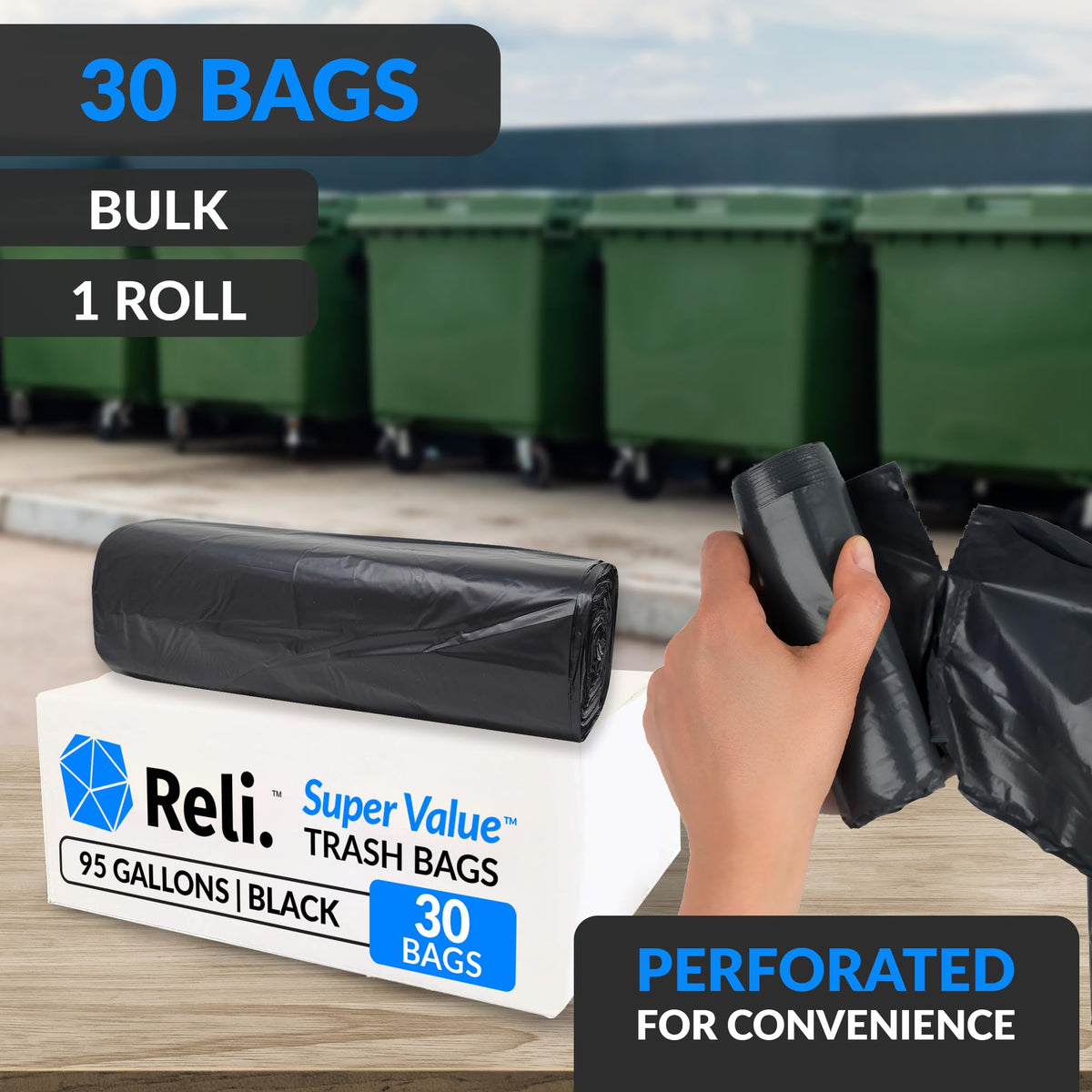 Black Heavy Duty Trash Bags 30 Count B95227