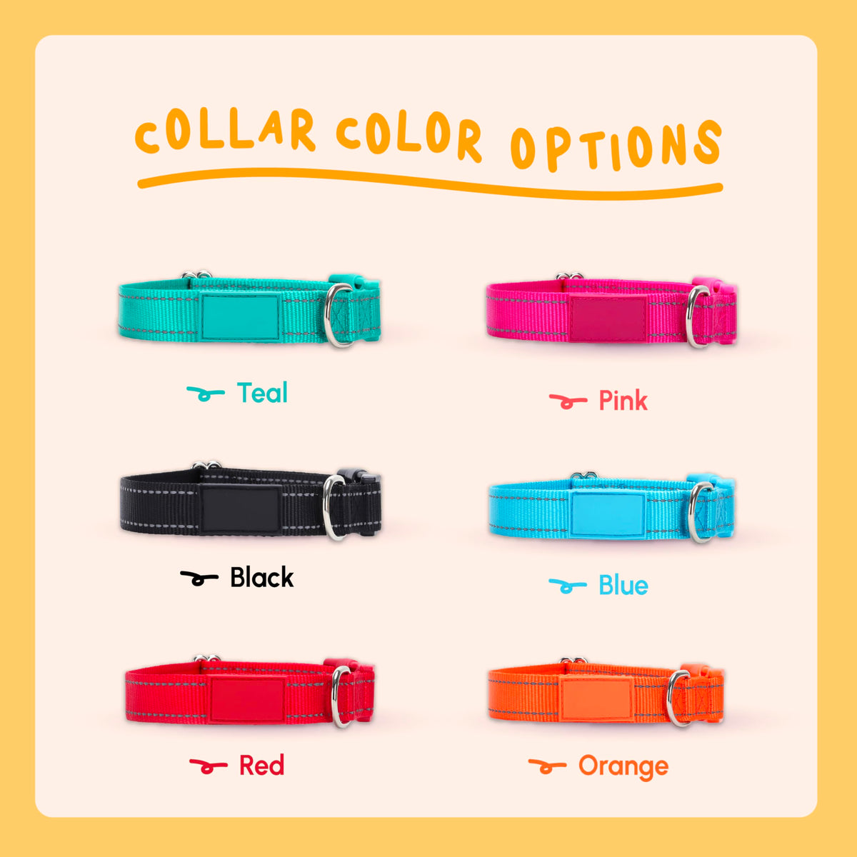 Reflective Nylon Personalized Dog Collar O442181