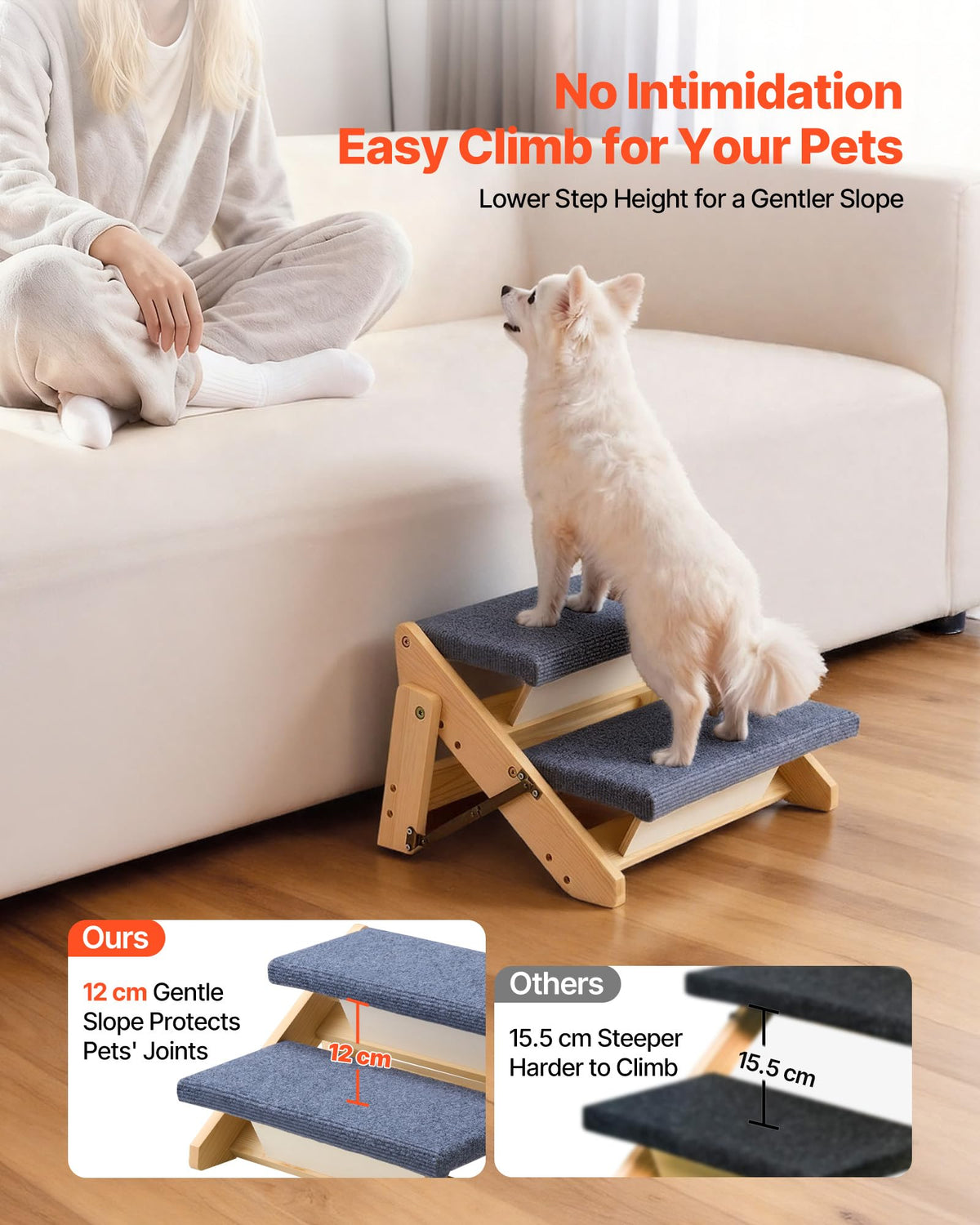Wood 2-Step Pet Stairs O790