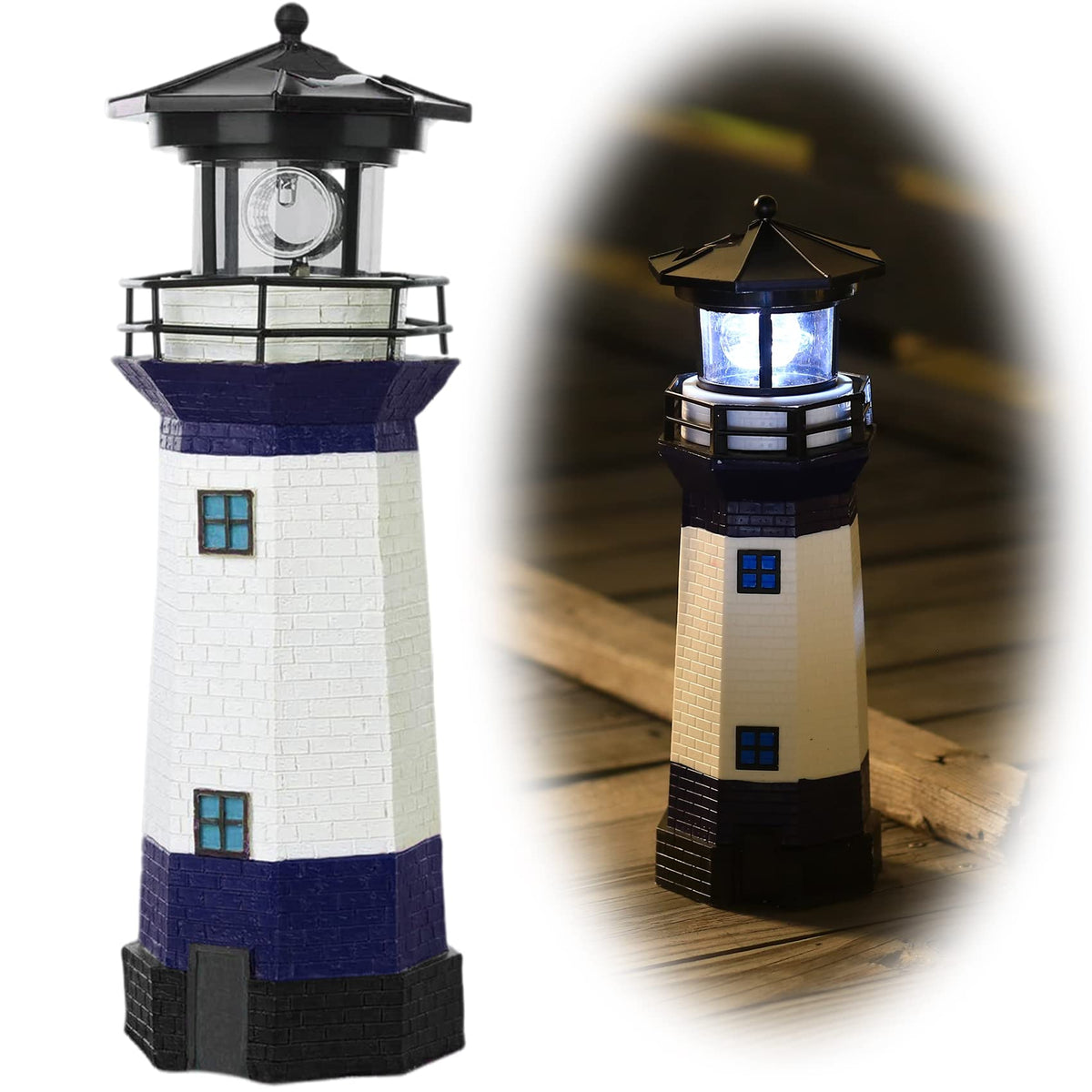 Solar LED Lighthouse Lamp Outdoor Decorative F362