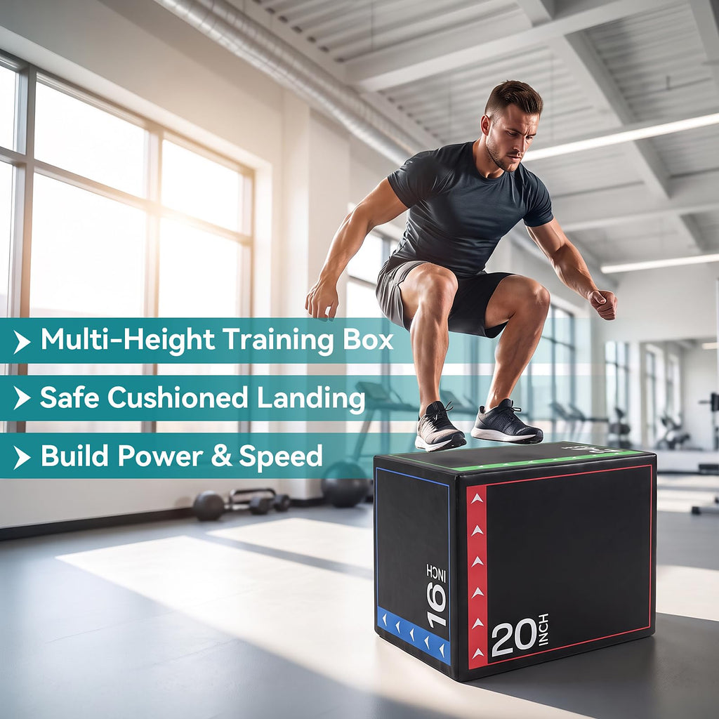 3-in-1 Non-Slip Cushioned Plyometric Jump Box G4857