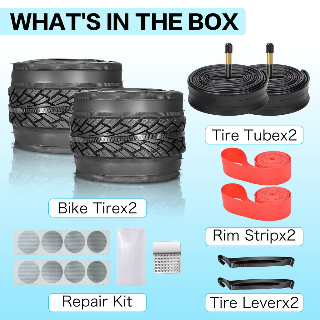 Foldable Road Bike Tires and Inner Tubes 2-Pack K95615