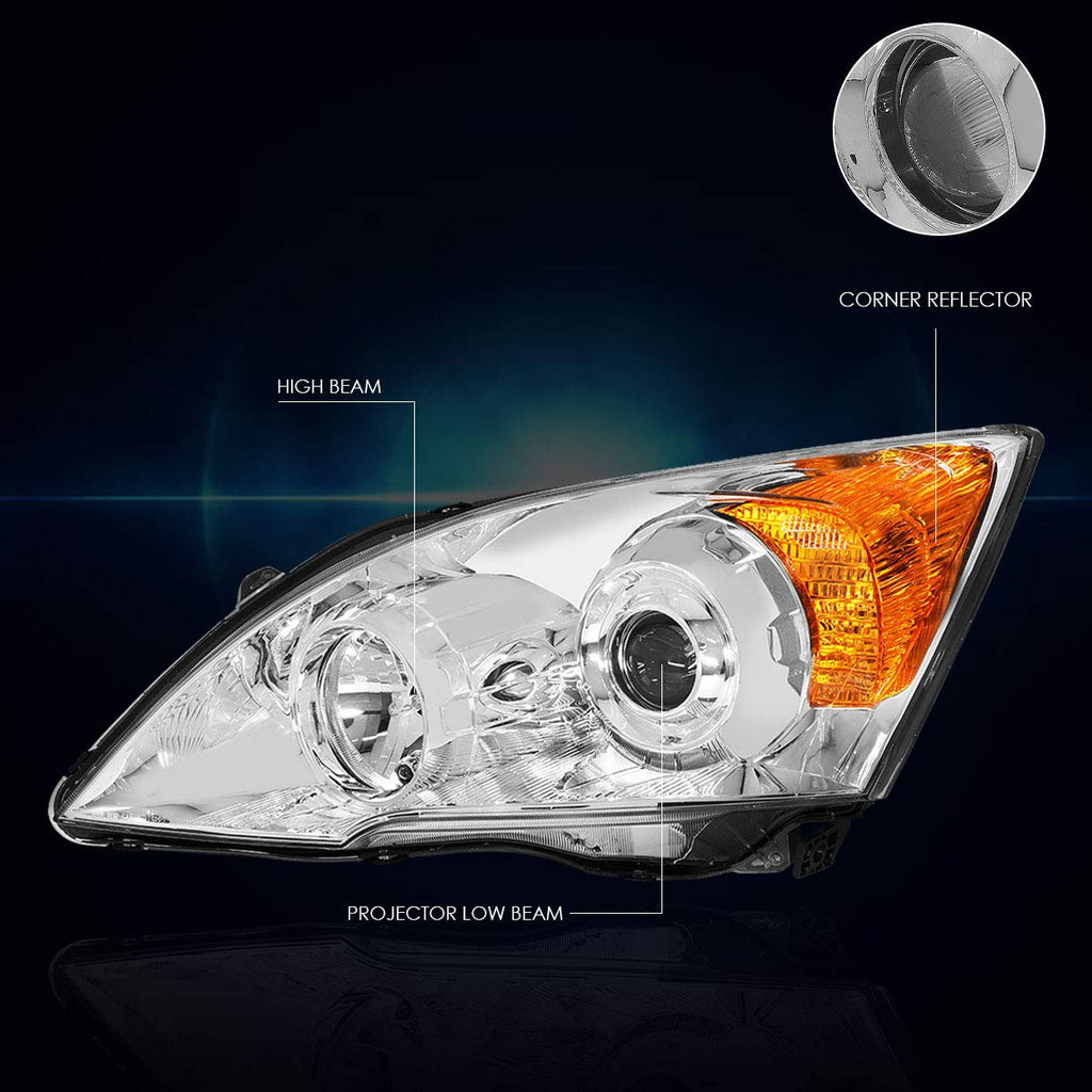 Projector Headlights Assembly with Chrome Housing Amber Corner M7135