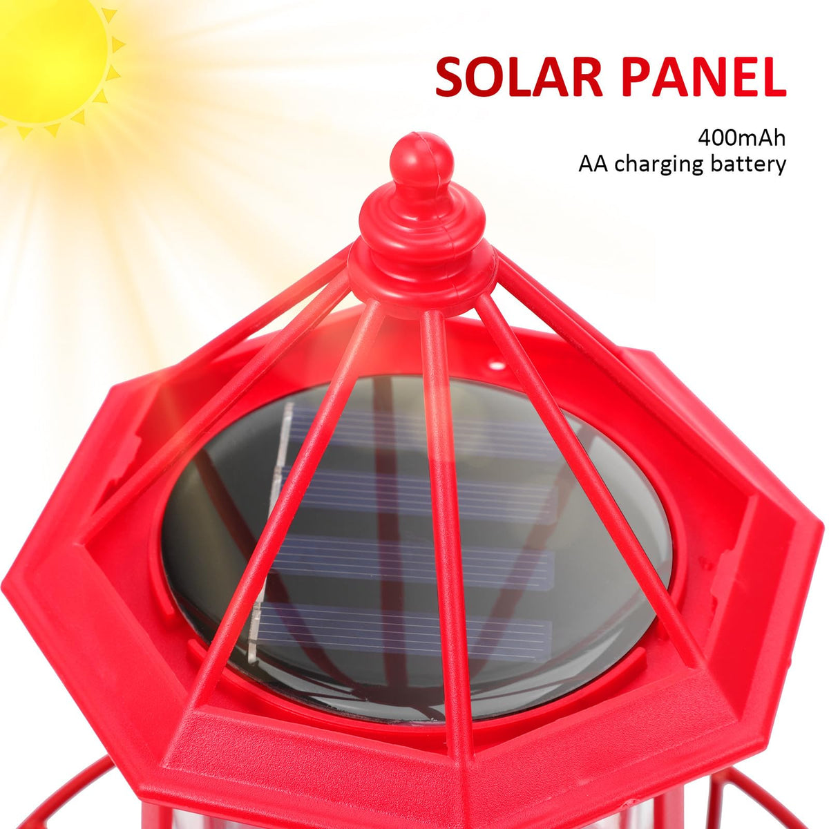 Solar Powered Lighthouse Statue Light R152378